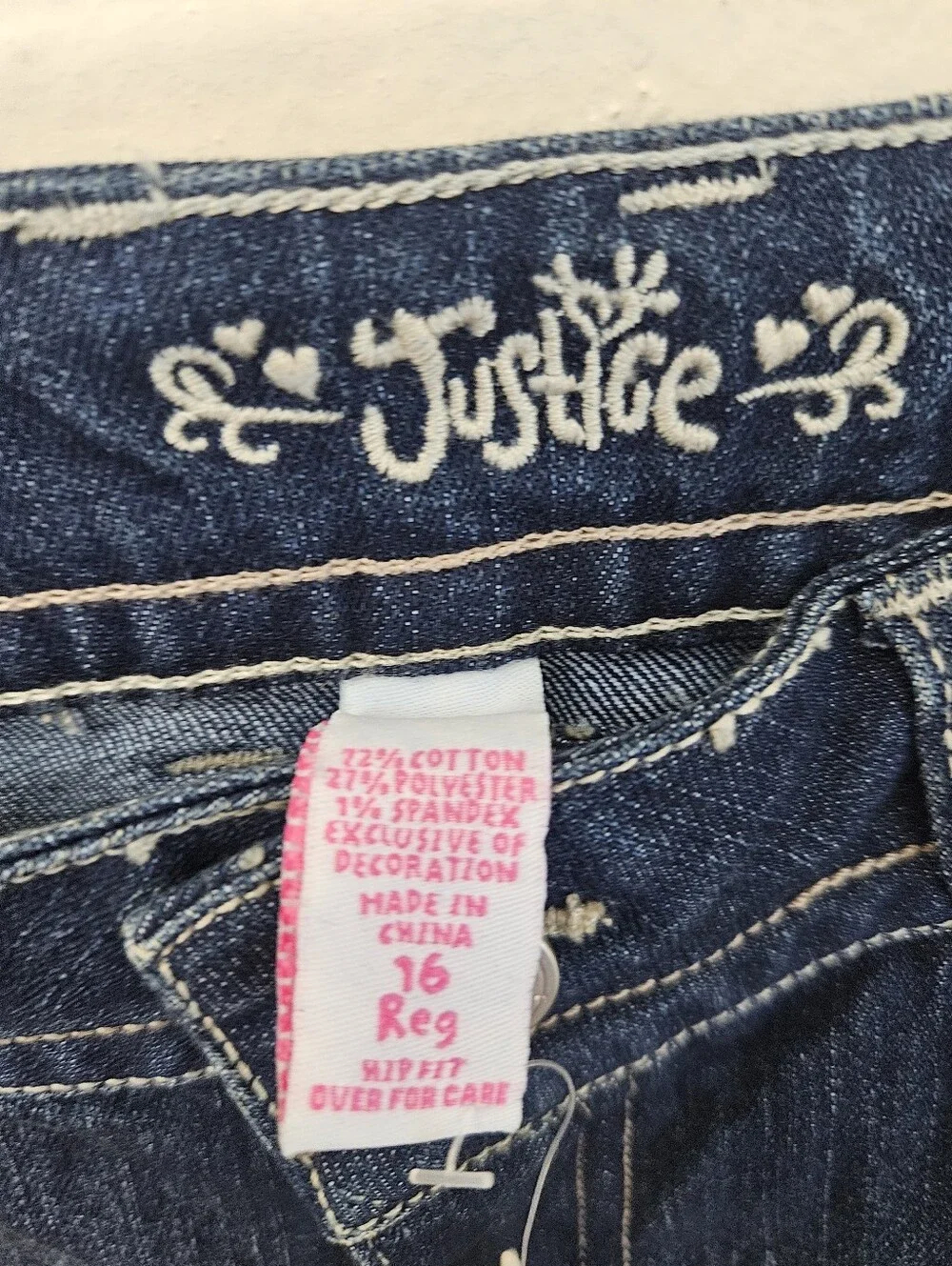 Justice Dark Indigo Flare Jeans Size 16 Reg